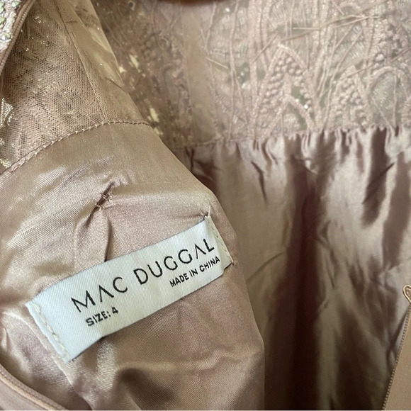 NWT Mac Duggal 20264 Applique Cap Sleeve Bodice Flowy Vintage Lilac Dress size 4 - Picture 6 of 16